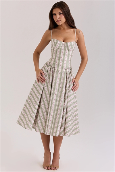 Хлопковое платье средней длины с принтом «Самария» артикул 148426252