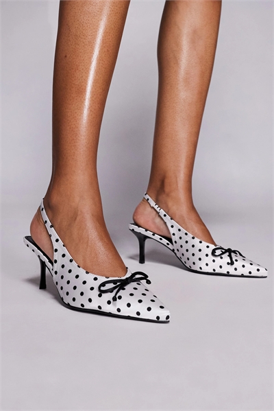 Туфли-лодочки с открытой пяткой и низким каблуком артикул 149146025