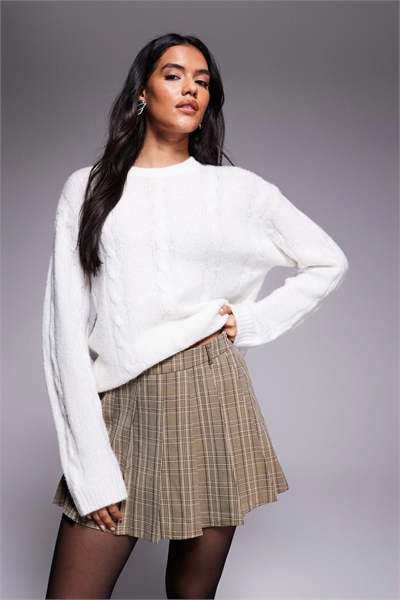 Мини-юбка с плиссировкой и оригинальным акцентом в виде ремня артикул 151745532