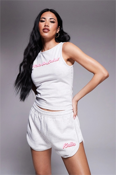 Мини-шорты из свитшота с высоким содержанием хлопка и набивным логотипом co-ord артикул 142720591