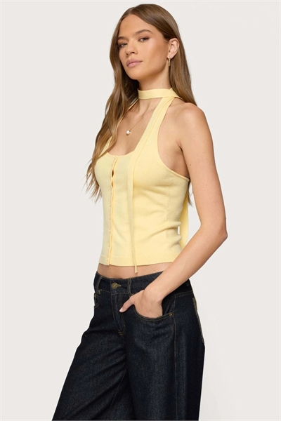 Двухкомпонентный трикотажный топ с завязками за шеей артикул 155847494