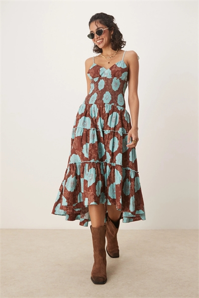 Платье-топ с цветочным принтом и бретелями, длиной до колен от adriel артикул 146836535