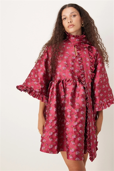 Мини-платье с объемным бантом из жаккарда артикул 151557728