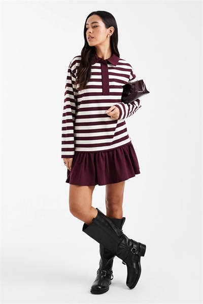 Платье-рубашка в полоску в стиле регби артикул 153491050