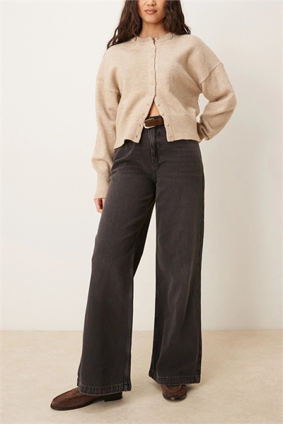 Джинсы с широкими брючинами артикул 154172599