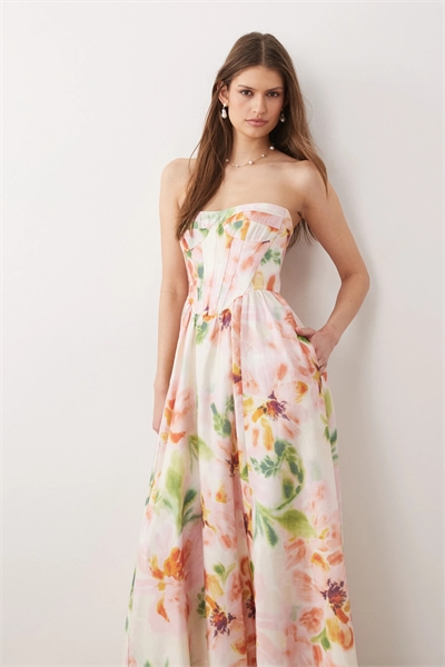 Платье-миди с корсетом и открытыми плечами от Lola артикул 153757162