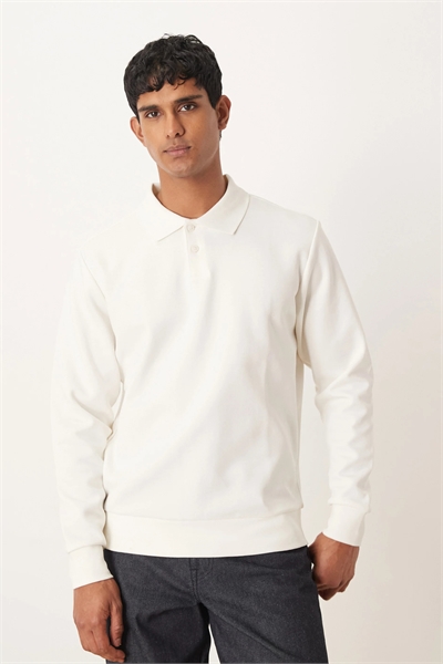 Поло с пуговицами из смешанной ткани с хлопком артикул 151558436