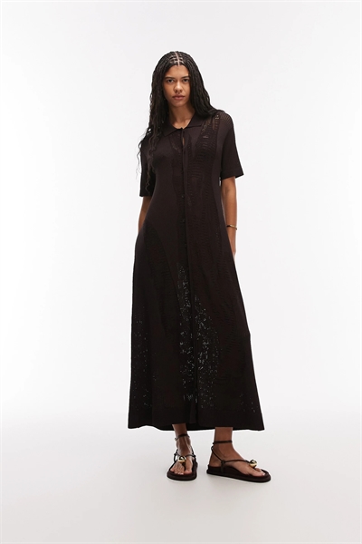 Пляжное платье макси из кожи крокодила, вырезанное лазером артикул 155117036