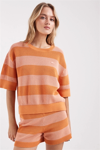 Свитер с коротким рукавом и полосками артикул 155116985