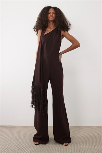 Комбинезон с одним плечом и шарфом с кисточками артикул 156282996