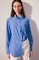 Блузка-рубашка из льняного микса - Фото 12480336
