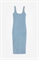 Современное платье-миди из трикотажа цвета индиго - Фото 12551918