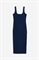 Современное платье-миди из трикотажа цвета индиго - Фото 12551920