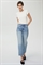 Прямые высокие обрезанные джинсы - Фото 12562674
