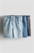 Комплект из трех джинсовых шорт слип-он - Фото 12608659