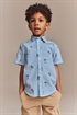 Хлопковая рубашка с короткими рукавами - Фото 12608908