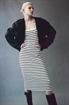 Платье-миди из ребристого трикотажа 1223822002 - Фото 12611245