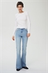 Расклешенные ультравысокие джинсы - Фото 12625892