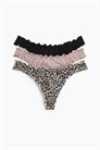 Трусы-стринги с оверлочными деталями в упаковке из 3 штук 1267028006 - Фото 13450671