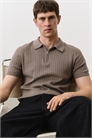 Рубашка-поло Slim Fit из трикотажа в рубчик 1285783003 - Фото 13455945