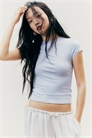 Ребристая футболка с кружевной отделкой 1259418004 - Фото 13473455