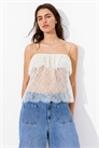 Кружевной топ на бретельках 1298302001 - Фото 13478933