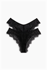 Кружевные трусы-бразильяна из 2 комплектов 1280879001 - Фото 13486160