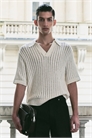 Рубашка-поло свободного покроя из трикотажа в рубчик 1259987002 - Фото 13543157