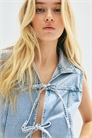 Джинсовая жилетка с завязками спереди 1291572001 - Фото 13609743