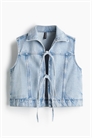 Джинсовая жилетка с завязками спереди 1291572001 - Фото 13609745