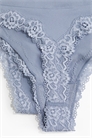 Бесшовные трусы стринги с кружевной отделкой, 2 шт 1219406013 - Фото 13611701