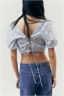 Хлопковая блузка со шнуровкой 1282790003 - Фото 13623859