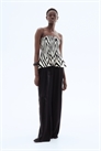 Топ с пеплумом из жаккардового трикотажа 1301251001 - Фото 13628097
