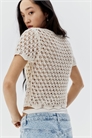 Кардиган с короткими рукавами из дырчатой вязки 1276248001 - Фото 13631144