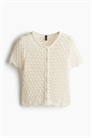Кардиган с короткими рукавами из дырчатой вязки 1276248001 - Фото 13631145
