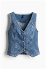 Джинсовая жилетка с вышивкой 1269201003 - Фото 13650747