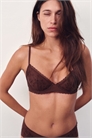 Бюстгальтер из вышитой сетки с заниженной талией 1280401004 - Фото 13671725