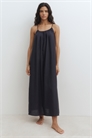Платье на бретелях из льняного бленда 1290489001 - Фото 13704163