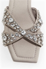 Сандалии из атласа, украшенные стразами 1284160001 - Фото 13719281