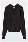Кардиган из шелка с ребристой вязкой 1271483001 - Фото 13740189