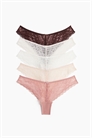 Кружевные трусы-бразильяна из 5 штук 1237804004 - Фото 13750990