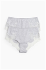 Хлопковые трусы-хипстеры с кружевной отделкой в количестве 2 штук 1288502002 - Фото 13760316