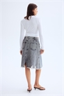 Джинсовая юбка с потертыми деталями 1297716001 - Фото 13799259