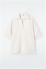 Рубашка-поло оверсайз из льна и хлопка 1243596001 - Фото 13800700