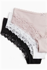 Трусы-хипстеры из хлопка и кружева в количестве 3 штук 1261512004 - Фото 13808362