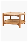 Кофейный столик из дерева акации с полкой из ротанга 1312734001 - Фото 13838177