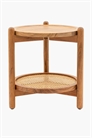 Боковой столик из дерева акации с полкой из ротанга 1312884001 - Фото 13839252