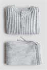 Хлопковый комплект из двух частей с ребристой вязкой 1239501001 - Фото 13882122