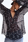 Узорчатая шифоновая блузка 1302510002 - Фото 13907594