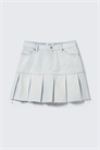 Плиссированная джинсовая юбка мини 1240329006 - Фото 13944375